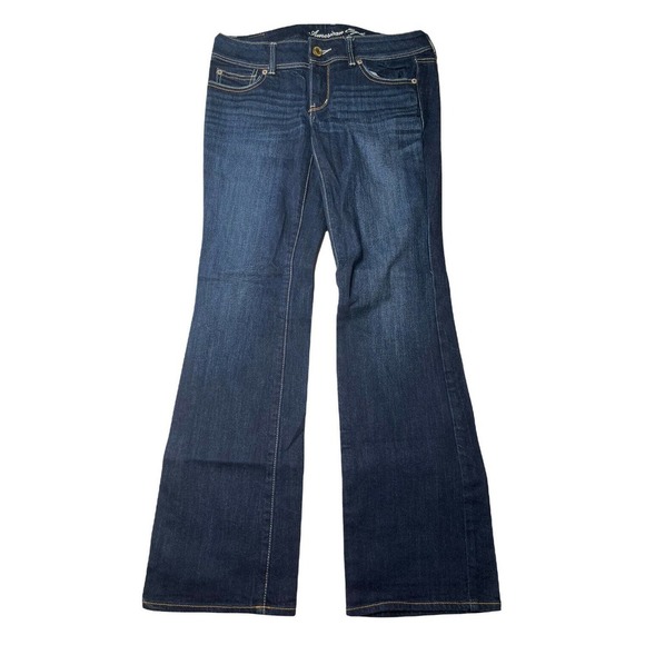 Womens American Eagle Stretch Slim Boot Bootcut Jeans Dark Wash Size 6 - Picture 1 of 8